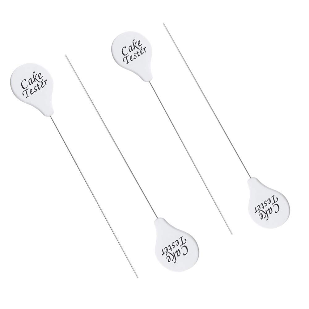 HIKALI Cake Tester for Baking, Cake Tester Needle Reusable Long Cake Testers Metal Pin Sticks for Cake Bread Pastry Biscuit Cookie Muffin Pick 7.5inch 4 Pack