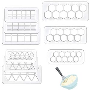 9 pcs cookie cutter plastic cake fondant cutter hexagons cake decorating and squares cake molds for baking