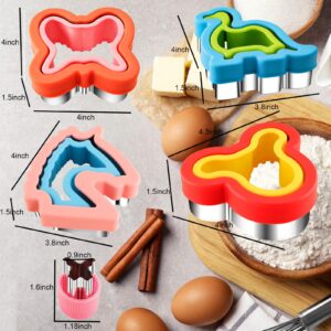 Sandwich Cutter and Sealer for Kids 10PCS Large Bread Sandwich Decruster Pancake Maker Cookies Fruits Vegetables Shaped Cutters for Lunch Bento Box Dinosuar Mickey Butterfly Unicorn Heart Star flower