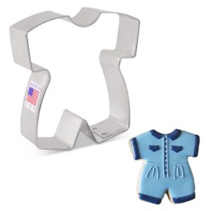 baby romper cookie cutter, 3.5" made in usa by ann clark