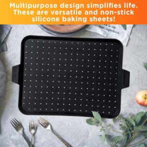 Beckon Ware | USA | Multi-Use Oven Safe Baking Mat & Splatter Screen for Frying Pan - 17.5 x 12 Inch