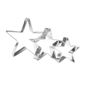 star cookie cutter set - 3 piece - stainless steel