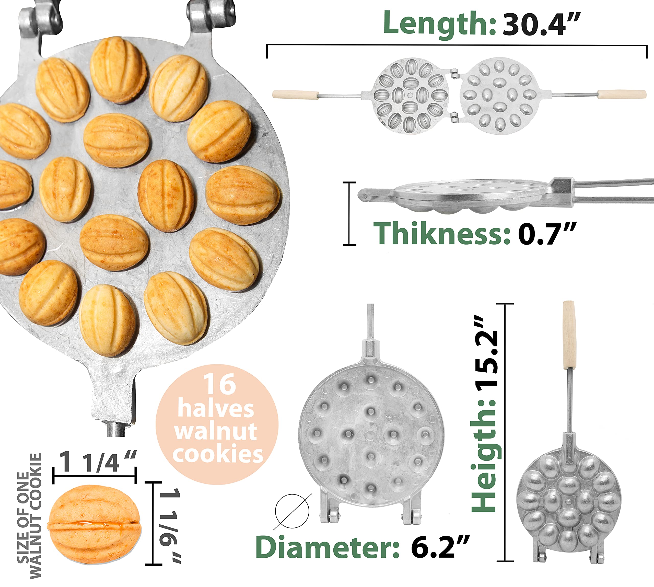 Walnut Cookie Mold Maker 16 - Walnut Cookie Maker - Oreshki Mold Maker - Орешница - Oreshki Maker - Oreshki Cookie mold - Walnut Cookie Form - Oreshnitsa Maker - Walnut Cookie Molds - Walnut Maker