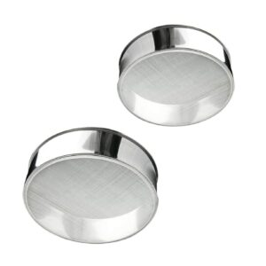 Sieve Fine Mesh, Stainless Steel Round Sifter for Baking, Flour Sieve, 8 Inch 40 Mesh and 6 Inch 60 Mesh, 2PCS