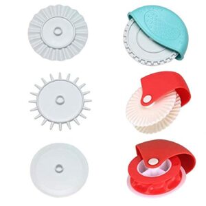 6 pcs pastry wheel decorator cutter, cookie cutter wheel pizza baking beads pie crust cutters, diy baking cooking tool