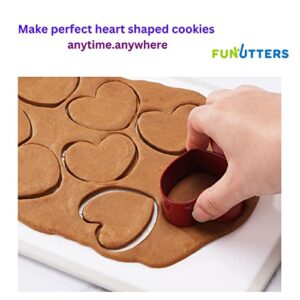 Heart Cookie Cutter Set, 4.5'', 3.5'', 2.75'', 2'', 1.25'', Fun Holiday Heart Shaped Valentines Cookie Cutters, Christmas Cookies, Small, Medium, And Large