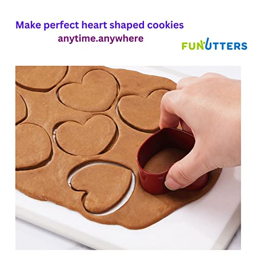 Heart Cookie Cutter Set, 4.5'', 3.5'', 2.75'', 2'', 1.25'', Fun Holiday Heart Shaped Valentines Cookie Cutters, Christmas Cookies, Small, Medium, And Large