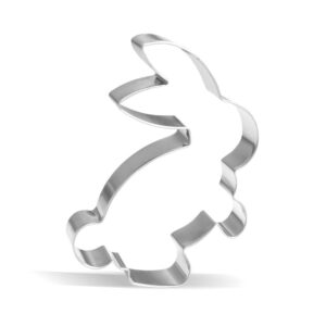4.1 inch bunny rabbit cookie cutter - stainless steel