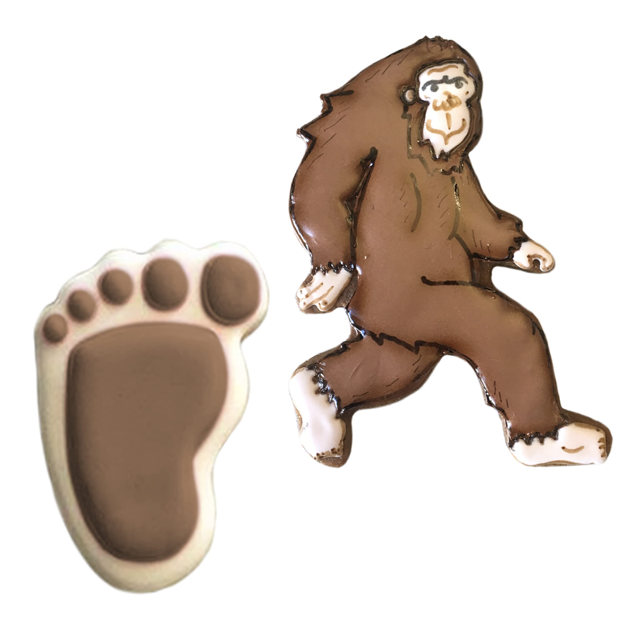 Bigfoot Sasquatch Cookie Cutters 2-Pc. Set Made in USA by Ann Clark, Bigfoot, Foot