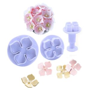 kalaien 3pcs hydrangea flower fondant cake decorating sugarcraft cake plunger cutters mould