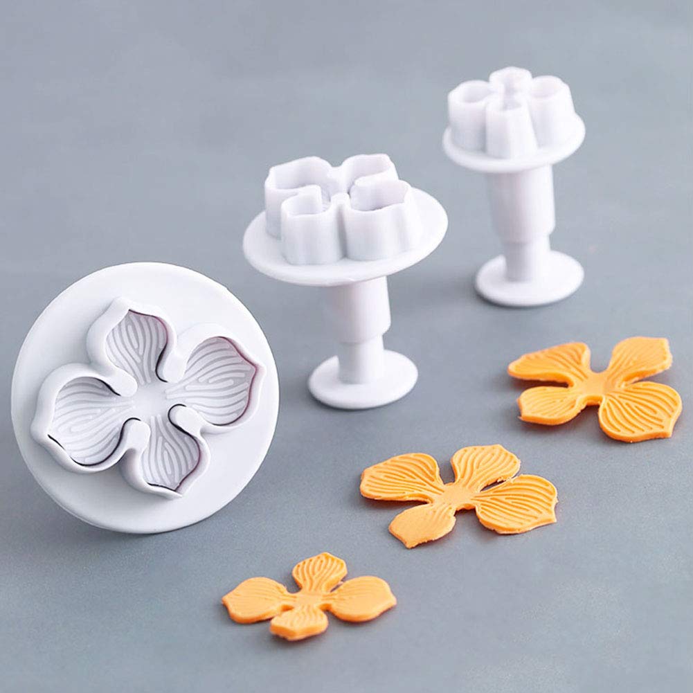 KALAIEN 3pcs Hydrangea Flower Fondant Cake Decorating Sugarcraft Cake Plunger Cutters Mould