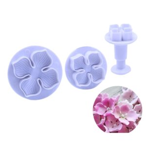 KALAIEN 3pcs Hydrangea Flower Fondant Cake Decorating Sugarcraft Cake Plunger Cutters Mould