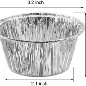 Aluminum Foil Ramekins - 150 Pack 4 oz Disposable Ramekin Aluminum Cupcake liners, Foil Baking Cups Muffin Liners Baking Cups Foil Cups Pans for Tart, Souffle, Appetizer