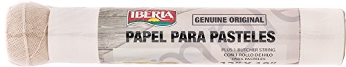 Iberia Pasteles Wrapping Paper 12"X18" sheets with Butcher String. Resistant to Grease & Water, Papel Para Pasteles. (50-55 Sheets)