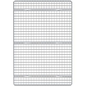 u-taste 18/8 stainless steel cooling rack 16.3 x 11.3 inches, baking cooking roasting grilling rack with welding enhancement, 6 legs, 3 cross bars for cookies, bread, cakes, oven cooking (large)