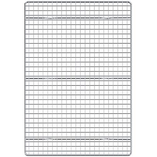 U-Taste 18/8 Stainless Steel Cooling Rack 16.3 x 11.3 inches, Baking Cooking Roasting Grilling Rack with Welding Enhancement, 6 Legs, 3 Cross Bars for Cookies, Bread, Cakes, Oven Cooking (Large)