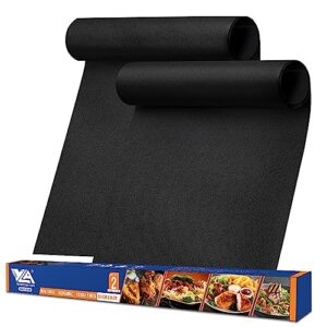 oven liners for bottom of oven, 2 pack large thick heavy duty 100% non-stick reusable teflon oven mat, 25”x17” baking mat for electric, gas, toaster ovens, grills,kitchen friendly cooking accessory