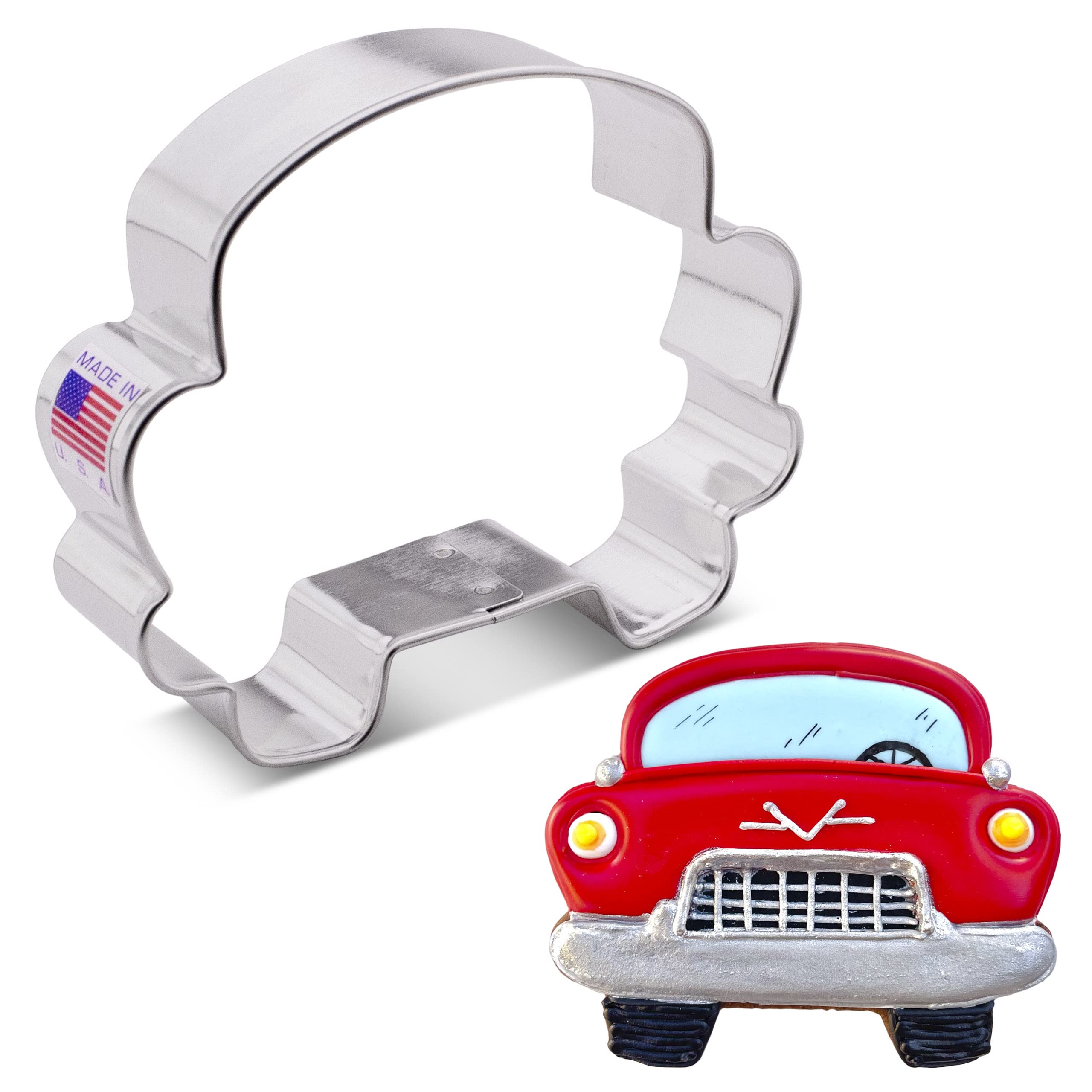 Front Facing Car Cookie Cutter, 2.8" Made in USA by Ann Clark
