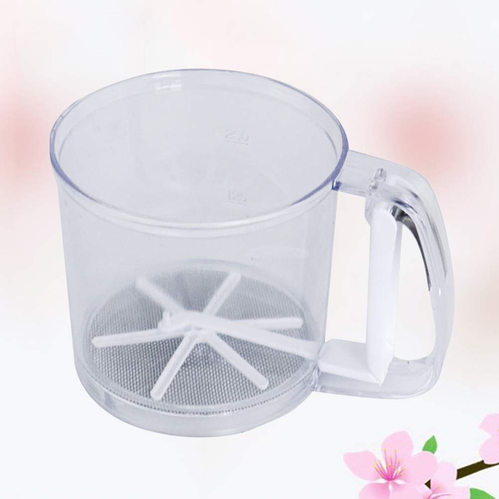 Flour Sieve Fine Mesh Filter Plastic Flour Sifter Handheld Shaker Sugar Powder Kitchen Strainer Baking Tool for Chocolate Coffee Powder Sieving