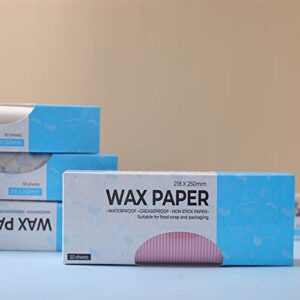 Wax Paper Sheets Colored Candy Paper Sandwich Wrap Paper Food Picnic Paper Disposable Food Wrapping Greaseproof Paper Food Paper Liners For Plastic Basket (Pink Line,50sheets)