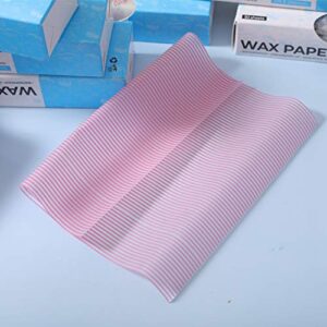 Wax Paper Sheets Colored Candy Paper Sandwich Wrap Paper Food Picnic Paper Disposable Food Wrapping Greaseproof Paper Food Paper Liners For Plastic Basket (Pink Line,50sheets)