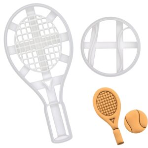 tennis racket and ball cookie cutters, 2 pieces - bakerlogy