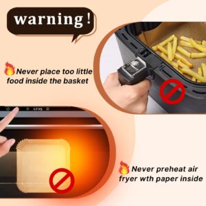 120 PCS Air Fryer Disposable Paper Liner, 7.9-inch (Fit 5-8 QT) Square Air Fryer Parchement Paper Liners, Non-Stick Oil-Proof Parchment Paper for Air Frying, Baking, Roasting Microwave