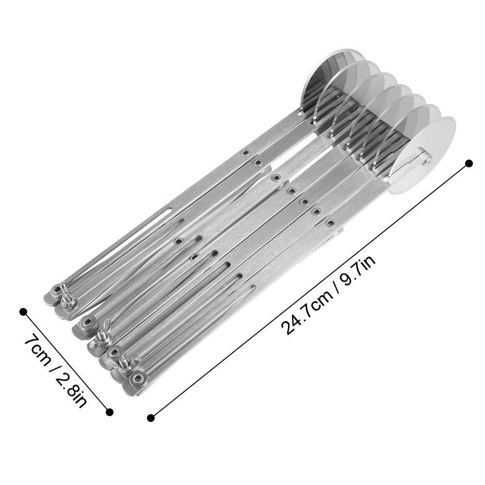 PAMISO 7 Wheel Pastry Cutter, Pasta Cutter, Adjustable Stainless Steel Round Dough Cutter Roller Cookie Pastry