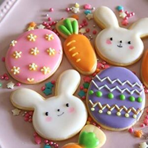 LUBTOSMN Shamrock Easter Cookie Cutter Set-3 Inches-7 Piece-Shamrock, Egg, Bunny, Carrot, Flower, Butterfly, Bunny Face, Easter Cutter Fondant Molds for Kids Holiday Celebration.