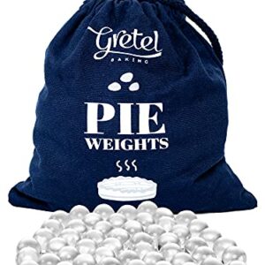 Glass Pie Weights for Baking | Better Than Ceramic! Dust Free Borosilicate Glass | Extra Large Quantity 2.5 Pounds | Drawstring Storage Bag | Essential baking tools