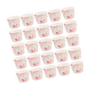 upkoch 100pcs random dessert liners pattern cuake festival hard accessory holder party flamingo containers home -friendly colorful cups for cake baking wrappers muffin design small cup