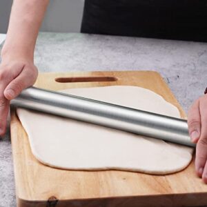 AMAOIS Stainless Steel Rolling pin 304 Rolling Dumpling Skin Artifact Dough Pressing Stick Rolling Stick Rolling Stick kneading Baking Tool