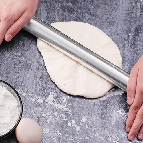 AMAOIS Stainless Steel Rolling pin 304 Rolling Dumpling Skin Artifact Dough Pressing Stick Rolling Stick Rolling Stick kneading Baking Tool