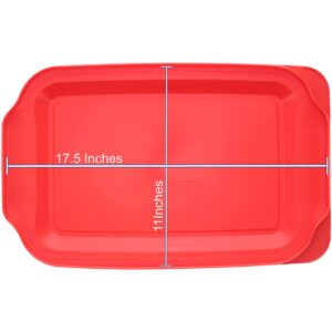 Pyrex (1) 234-PC 4qt & (1) 233-PC 3qt & (1) 222-PC 2qt Red Plastic Replacement Baking Dish Lids