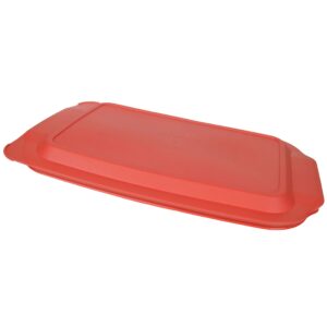 Pyrex (1) 234-PC 4qt & (1) 233-PC 3qt & (1) 222-PC 2qt Red Plastic Replacement Baking Dish Lids