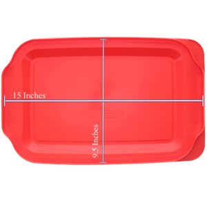 Pyrex (1) 234-PC 4qt & (1) 233-PC 3qt & (1) 222-PC 2qt Red Plastic Replacement Baking Dish Lids