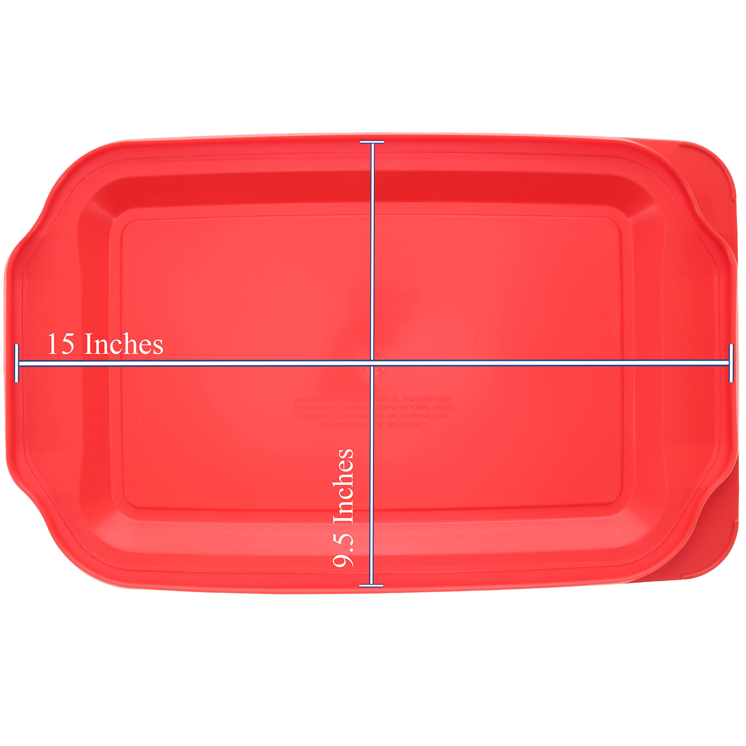 Pyrex (1) 234-PC 4qt & (1) 233-PC 3qt & (1) 222-PC 2qt Red Plastic Replacement Baking Dish Lids