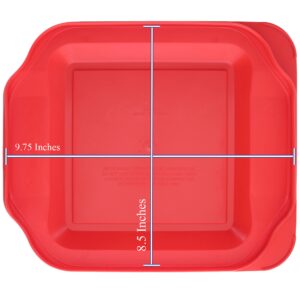 Pyrex (1) 234-PC 4qt & (1) 233-PC 3qt & (1) 222-PC 2qt Red Plastic Replacement Baking Dish Lids