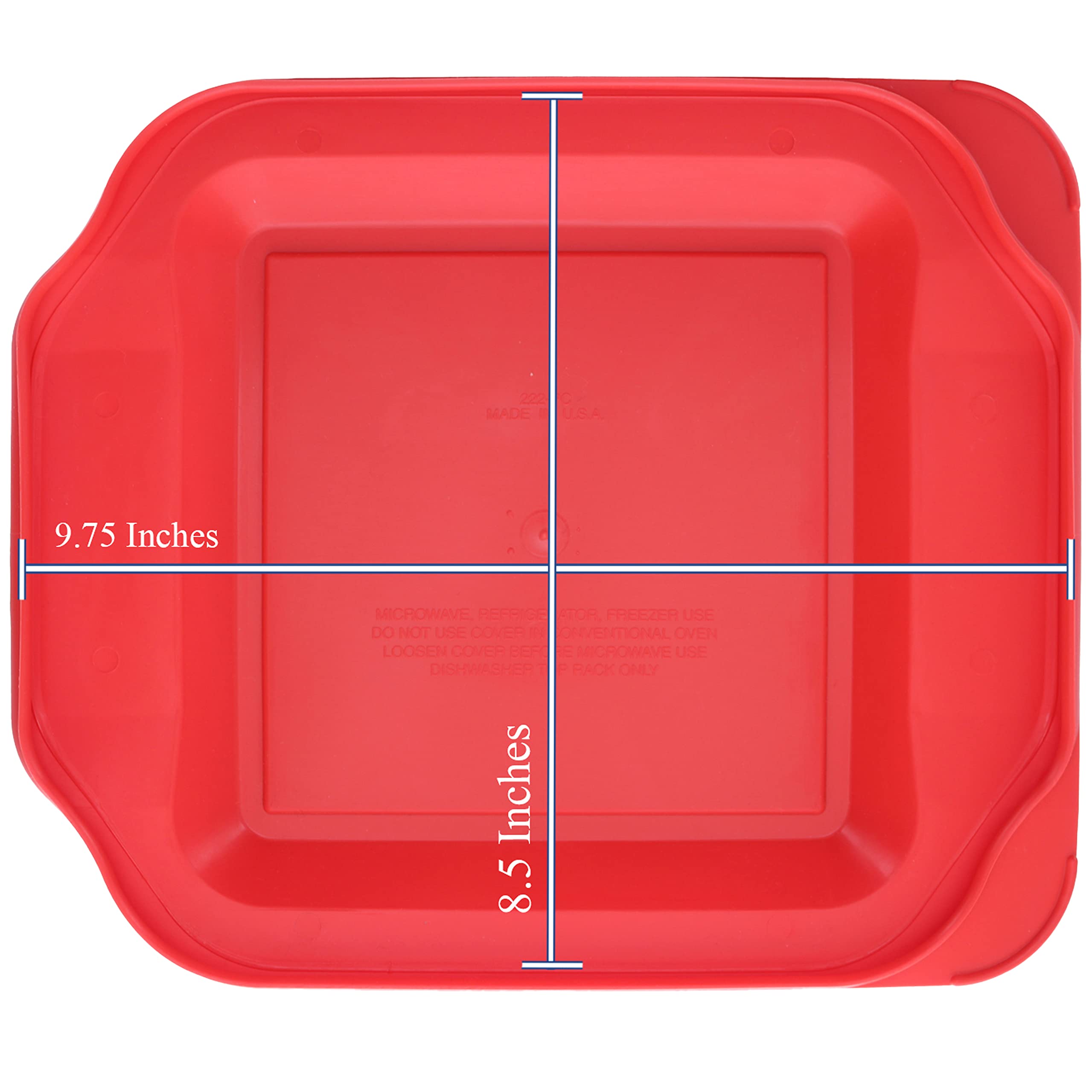 Pyrex (1) 234-PC 4qt & (1) 233-PC 3qt & (1) 222-PC 2qt Red Plastic Replacement Baking Dish Lids