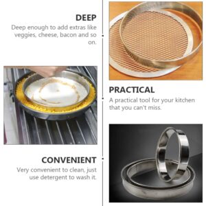 YARDWE Stainless Steel Muffin Rings Mousse Rings 9 inch Non Stick Pizza Cutter Rings Egg Pancake Rings Metal Tart Pastry Rings Molds for Cooking Baking Cakes Desserts Dough