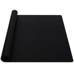 webake extra large silicone mat for countertop, multipurpose nonstick heat resistant mat 23.6" x 15.7" for baking, rolling dough, fondant, resin expoxy, craft, jewerly (black)