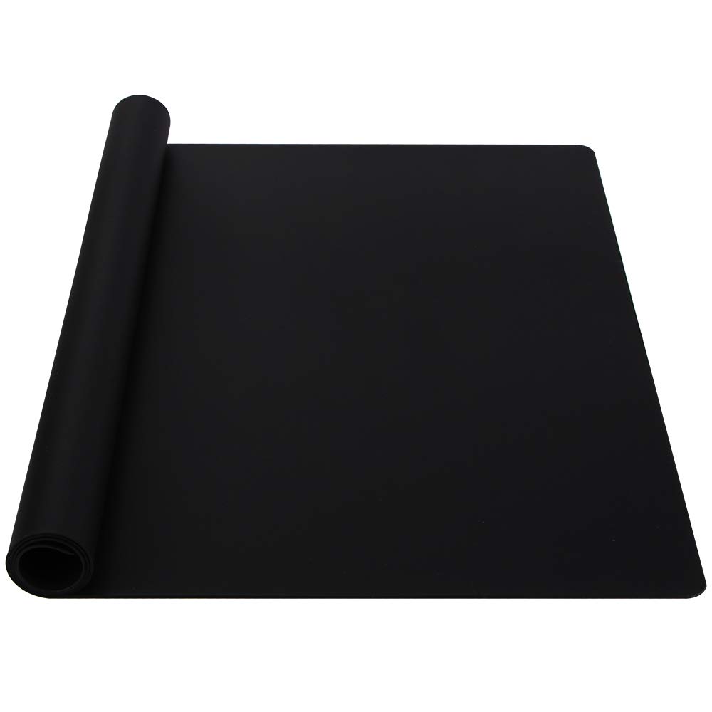 Webake Extra Large Silicone Mat For Countertop, Multipurpose Nonstick Heat Resistant Mat 23.6" x 15.7" for Baking, Rolling Dough, Fondant, Resin Expoxy, Craft, Jewerly (Black)