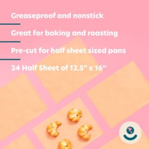 for good: Parchment Paper, 24 Half Sheets – Pre-Cut Brown Natural Baking Paper – Unbleached FSC Certified – Non-Toxic, Chlorine Free, Non-Stick Silicone-Coated Oven-Safe Paper