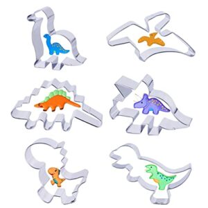 dinosaur cookie cutters,hitsuki stainless steel cookie cutter metal cookie cutters fun dino cookie cutters,dinosaur cookie cutters for kids dinosaur pancake molds,6 pcs