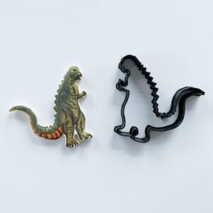 DINOSAUR COOKIE CUTTERS Giant Reptile Godzilla Monster Movie Character And Dinosaur Footprint Cookie Cutters Made in The USA (2 Pack)