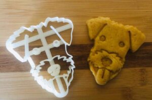 airedale terrier cookie cutter and dog treat cutter - dog face - 3 inch