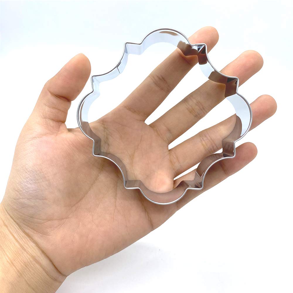 LILIAO Fancy Plaque Cookie Cutter Set Frame Sandwich Fondant Biscuit Cutters - 4 Piece - Stainless Steel - by Janka
