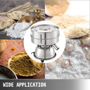 VBENLEM Automatic Sieve Shaker Included 12 Mesh + 80 Mesh Flour Sifter Electric Vibrating Sieve Machine 110V 50W Sifter Shaker Machine 1150 r/min for Rice & Herbal Powder Particles