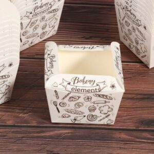 TOYANDONA 100pcs Paper Baking Cup Small Square Cake Wrappers Cupcake Liners Desserts Holders Muffin Cases for Weddings Birthdays Baby Shower (White Coffee)