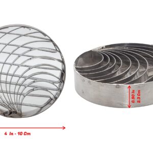 Concha Cutter Mexican Bread Tool Cortador de Conchas para Pan, 4 Inches Diameter 0.9 Inches Height Two Sided Stainless Steel (4 Inches)